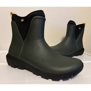 BOGS Sauvie II Chelsea Waterproof Ankle Rain Boots Womens Size 7 Green Outdoors